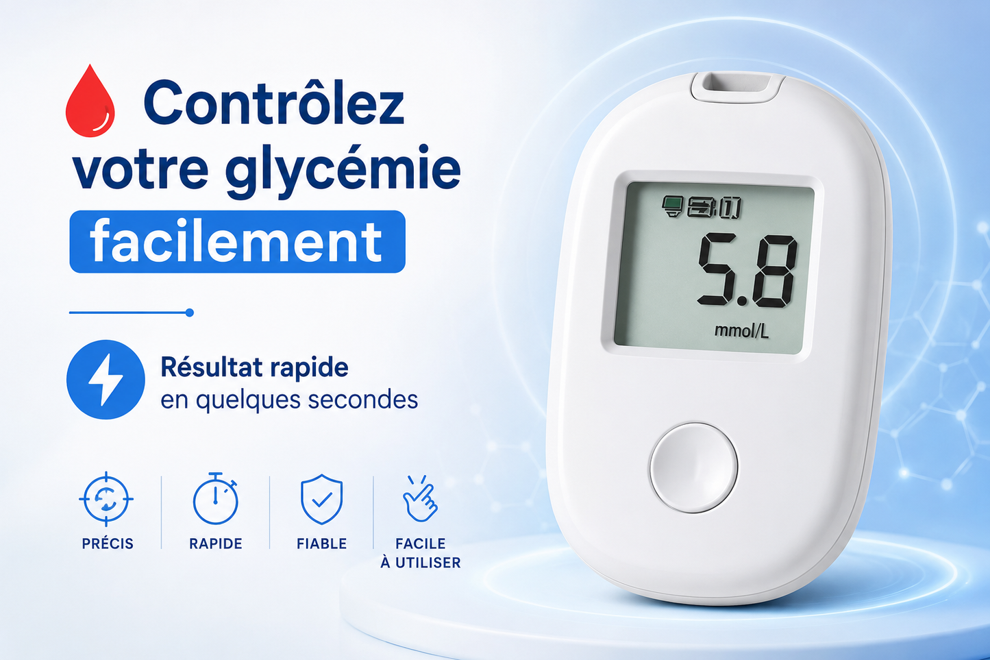 👌 Glucomètre simple à utiliser, contrôle de sucre fiable