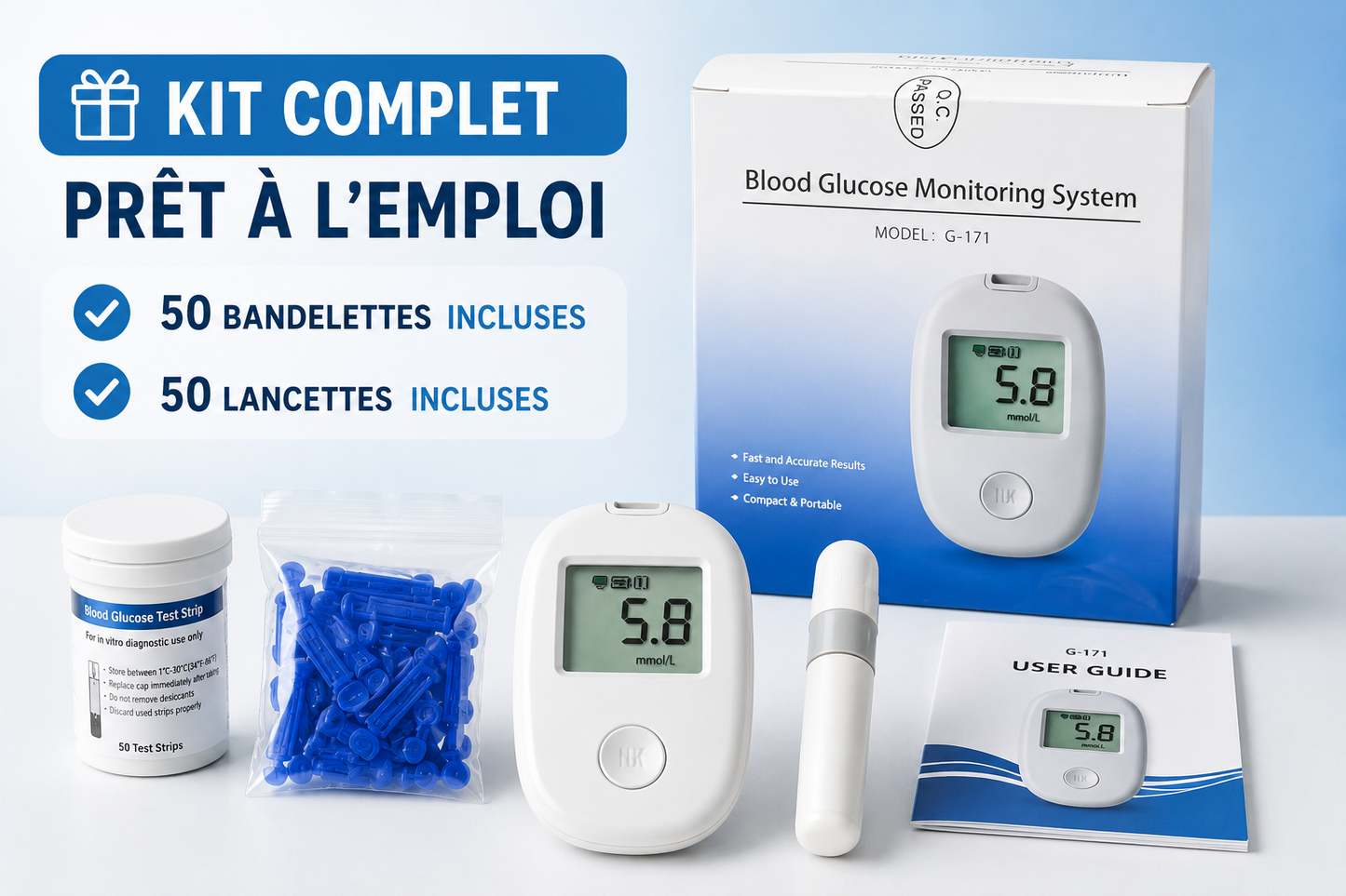 👌 Glucomètre simple à utiliser, contrôle de sucre fiable